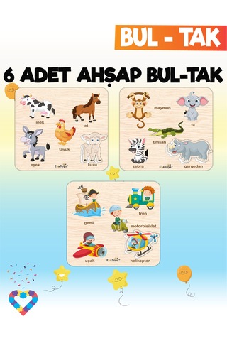 Eğitici 6 Adet Bul-tak Oyuncak
