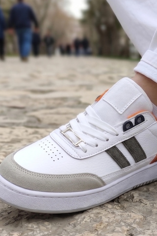 In Step Black Legend Series: Beyaz Turuncu Unısex Çocuk Spor Ayakkabı Beyaz - Turuncu
