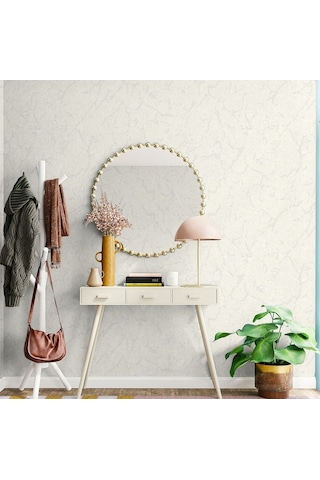 Adawall Düz Desen Duvar Kağıdı Rococo 1406-1/15, Açık Krem, 1.06x15.6m - 16.5m²