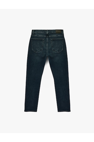 Koton Normal Bel Pamuklu Straight Fit Jean Pantolon - Mark Jean Koyu İndigo 6wam40167nd