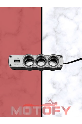 Motosiklet Çakmaklık Çoklayıcı + Usb