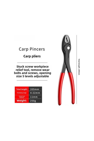 Monyee 8 İnç Çok Amaçlı Kaydırmalı Vida Çıkarıcı, Paslanmış Vida Ve Çivi Çıkarma Aracı, Çok Seviyeli Açılabilir Saçma Tırnak Pense Plastik Kaplı