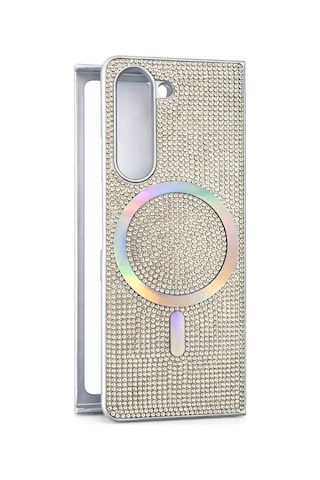 Samsung Z Fold 5 Kılıf Diamont Magsafe Hologramlı Telefon Kılıfı 1 Renk Siyah