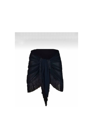 Quella Atelier Püsküllü Pareo Sarong Siyah Siyah