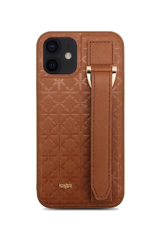 Kajsa Apple Uyumlu iPhone 12 Pro Kılıf Kajsa Neo Clasic Serisi Mono K Strap Kapak ZORE-216634
