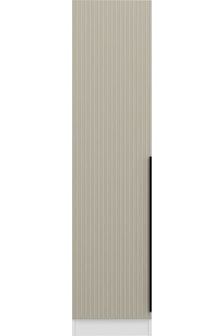 Minar Kale 1 Kapaklı Dolap Çizgili Mebran 210cm - Beyaz/kumtaşı - Askılıklı Çok Renkli