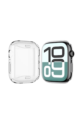 Forzacase Apple Uyumlu Watch  Se 2 44mm İle   Önü Kapalı Ekran Korumalı Şeffaf Silikon Kılıf - Fc010