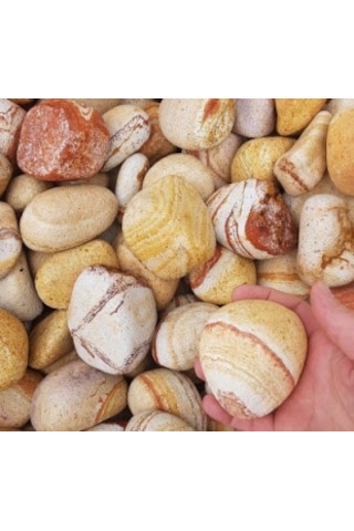 Sarı Çizgili Dolomit 4 Kg 6-10 Cm Sarı Dolomit Taş