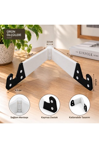 Telefon Tablet Standı V Model Beyaz Ayarlanabilir Akrilik Stand 10 Lu