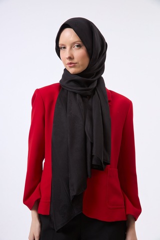 Mirsoy Scarf Zerafet Desen Şal Siyah