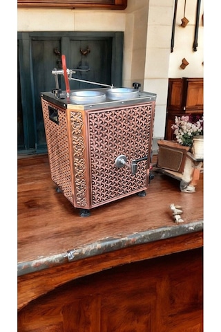 Elektrikli Bakır 1.sınıf Çay Kazanı 2 Demlik 25 Lt Kapasiteli