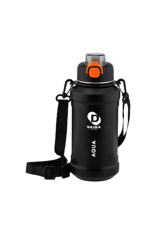 Daima Aqua 1000 Ml 12 Saat Sıcak 24 Soğuk Siyah Termos Siyah
