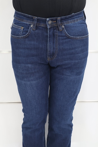 Denim Cartel Dmctekstil Erkek 976 Koyu Mavi Yüksek Bel Rahat Kesim Boru Paça Jean Pantolon