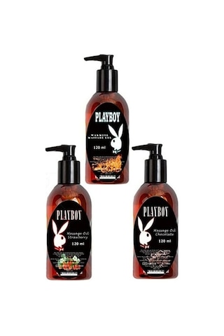 Playboy 3 Adet Playboy Çilek Aromalı Vücut Masaj Yağı
