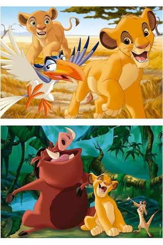 Educa 2x25 Parça Aslan Kral Kız Çocuk Ahşap Puzzle 3-5 Yaş 1 Adet