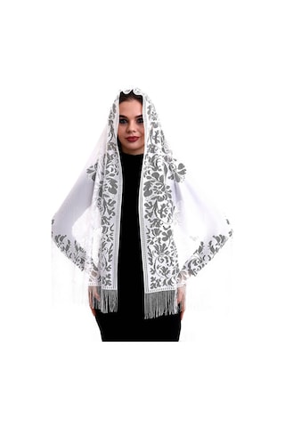 Narin Pamuk Tül Şal Beyaz 60x160