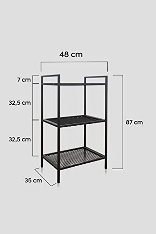 Mudesa Mdstels006 Metal 3 Raflı Masa Arkası Dosya Dolabı Açık Metal Ofis Rafı Dekoratif Raf Açık Ceviz