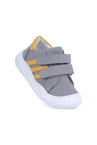 Kaptan Junior İlkadım Hakiki Deri Erkek Bebek Ortopedik Ayakkabı İmse 550 Gri