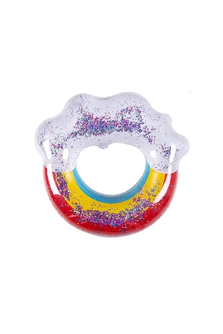 1 Adet Gökkuşağı Pullu Pvc Yüzme Simidi Yetişkin Çocuk