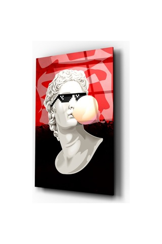 Michelangelo David Cam Tablo Gözlüklü Pop Art Duvar Dekoru Ev, Ofis Ve Genç Odası İçin Dekoratif Modern Tablo