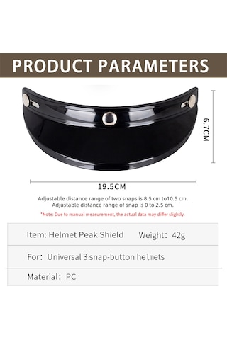 Padalink "3 Düğmeli Açılır Kapanır Motor Kaskı Güneşlik Siperi - Siyah, Gümüş, Kırmızı Seçenekli"