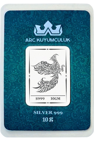 Hediyeye Özel 10 Gram Tavus Kuşu Temalı 999 Ayar Gümüş İle Üretilmiş Gümüş Külçesi-730