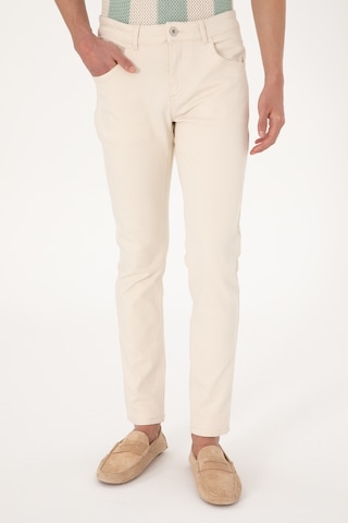 U.S. Polo Assn. Erkek Ekru Slim Fit Jean Pantolon 50304387-VR019