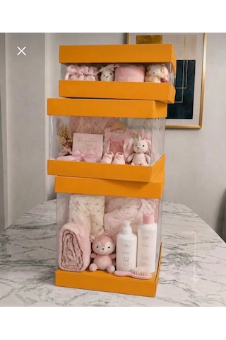 Asetat Gelin&damat Çeyiz Bohça Kutusu Portakal Renk 3'lü Set 1 Takım Şeffaf Katlanabilir Demonte Söz Nişan Hediyelik Ölçüler Büyükboy:33 33 40cm Orta Boy: 33 33 25cm Küçük Boy: 33 33 15cm