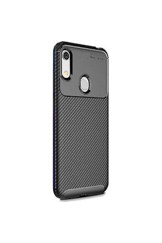 Huawei Y6 2019 Karbon Desenli Negro Silikon Kılıf Siyah