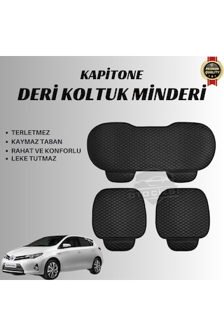 Skoda Auris Uyumlu Deri Kapitone Koltuk Minderi Koruma Kılıfı 3 Lü Set