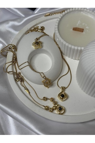 Her Dilde Seni Seviyorum Yazan Çelik Kolye Gold - Gümüş