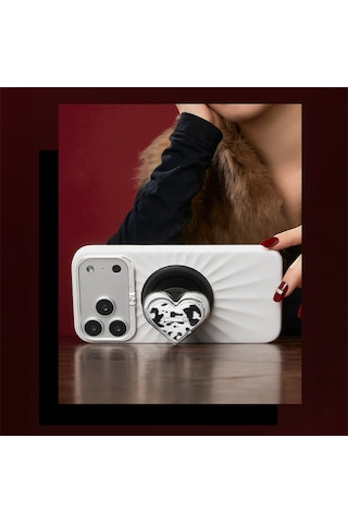 Pynana Amourwild Serisi Magnetik Ring Stand Telefon Tutucu Gümüş