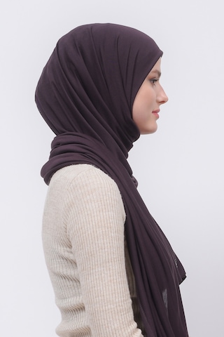 Altobeh Tesettür Kadın Düz Renk Penye Şal Hijab - Kahverengi