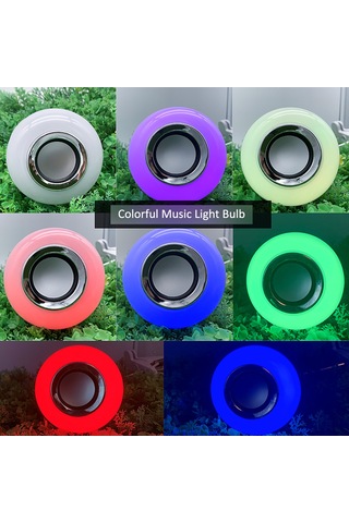 Geeroyoo E27 Akıllı Bluetooth Müzik Ampulü, App Ve Uzaktan Kumanda İle Renkli Işık Ve Ses Kontrolü