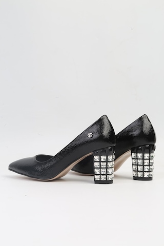 Pierre Cardin Pc-51201 - 3478 Siyah Kırışık - Kadın Topuklu Ayakkabı 001