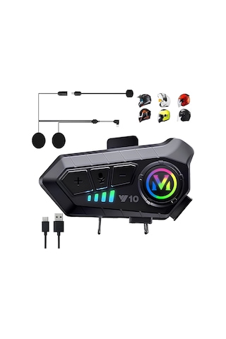 AbbRuch Y10 Bluetooth Intercım Motosiklet Kulaklığı
