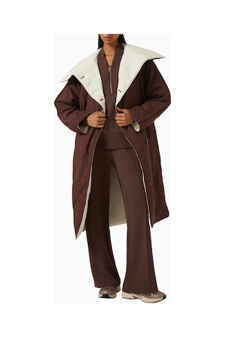 Varley Annalise Reversible Wrap Coat, Lüks Çift Taraflı Kahverengi Kaban Kahverengi-bej