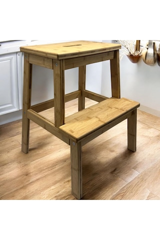 Mutfak Tabure Merdiven Bambu Naturel