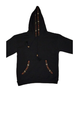 Bigdart Kadın Oversize Kapşonlu Şardonlu Nakışlı Üç İplik Siyah Kadın Sweatshirt SiYAH