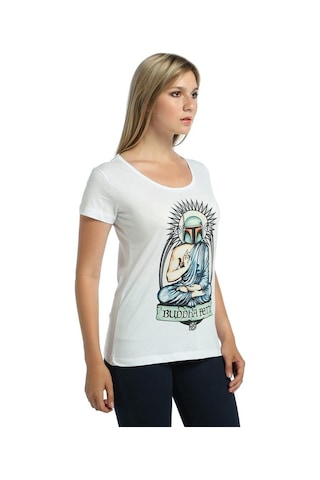 Bant Giyim - Star Wars Boba Fett Beyaz Kadın T-Shirt Tişört