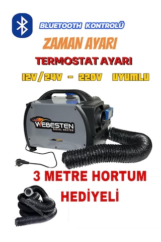 Webesten 12/24/220 Dizel Isıtıcı 3 Metre Hortum Webesten 12/24/220 Dizel Isıtıcı 3 Metre Hortum