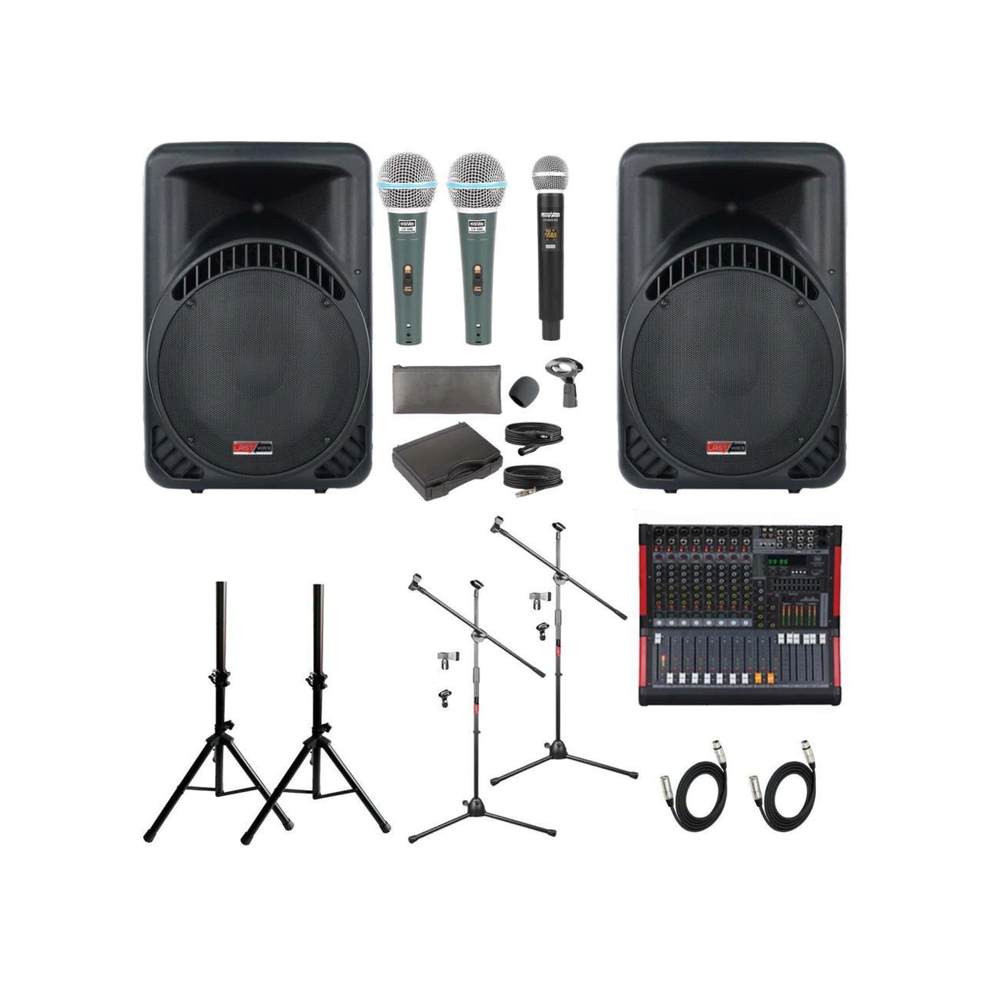 Lastvoice Ample Classy-paket-2 Aktif Hoparlör Ve Mixer Full Ses Sistemi Seti