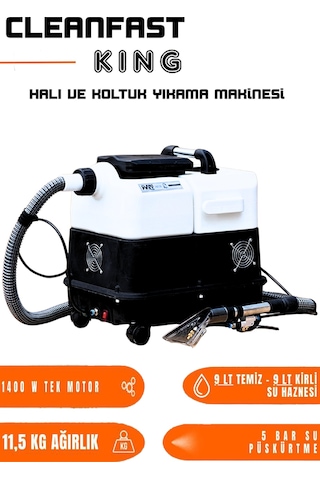 Cleanfast King Tek Motorlu Koltuk Halı Yıkama Makinesi 1400w