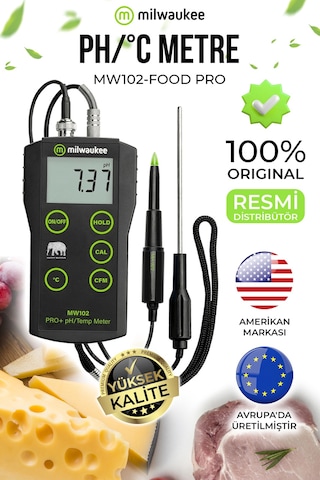 Milwaukee Mw102-food Gıda Tipi Ph Metre Gıda Güvenliği Ve Üretim Kontrolü İçin
