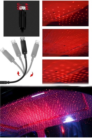 Araç Içi Usb Tavan Led Aydınlatma Disko Işık Star Light