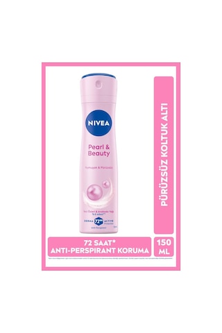NIVEA Kadın Sprey Deodorant Pearl & Beauty 150 ML, 72 Saat Anti-perspirant Koruma, Pürüzsüz Koltuk Altı