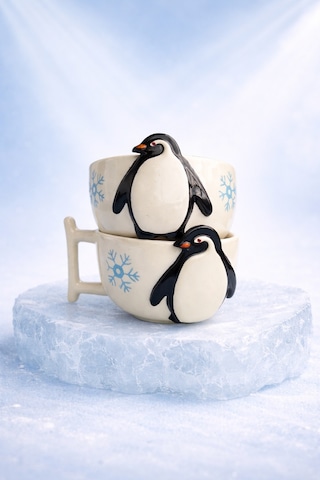 Meggdecor Lonely Penguin Seti Siyah Beyaz