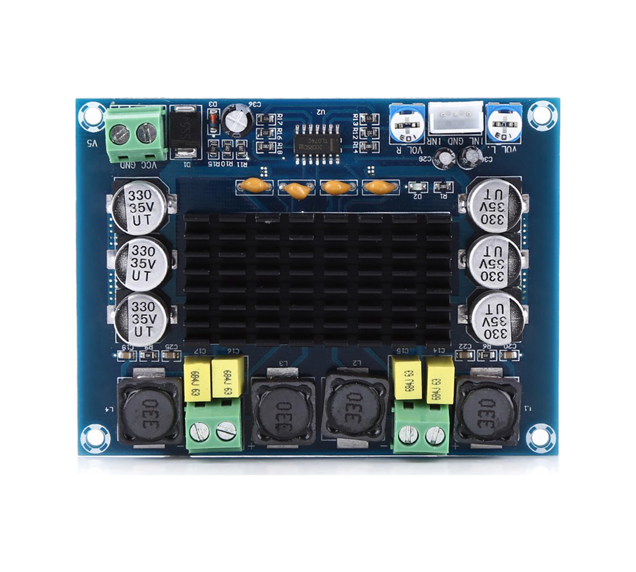 Tenfowee Tpa3116d2 Çift Kanal 2x120w Güçlü Ses Amfi Kartı, Kısa Devre/üst Sıcaklık Koruma, Siyah Isı Emici, 1.6mm Pcb
