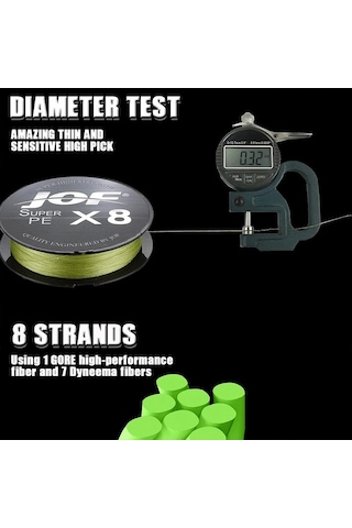 Jof 100m 0.8 Yüksek Mukavemetli Pe 8 Telli Olta Anti-ısırık Örgülü Olta Teli - Sarı