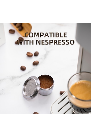 Leezsing Paslanmaz Çelik Kahve Kapsülü Yeniden Doldurulabilir Kahve Kapsülleri Espresso Kapsülleri Kahve Makinesiyle Uyumlu